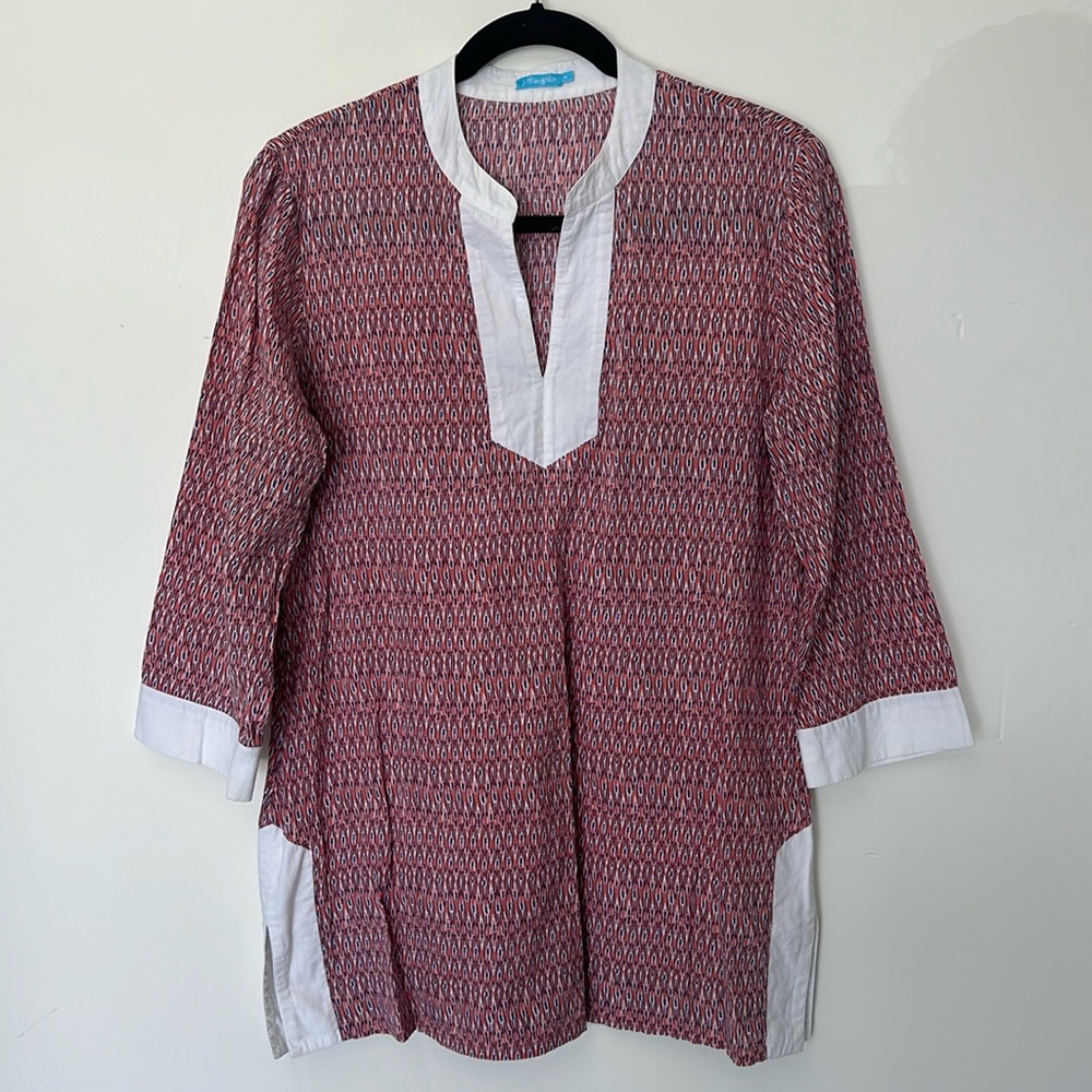 J McLaughlin pink Banded Neck Tunic M